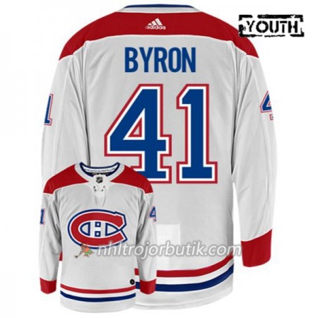Barn Ishockey Montreal Canadiens Tröja PAUL BYRON 41 Adidas Vit Authentic
